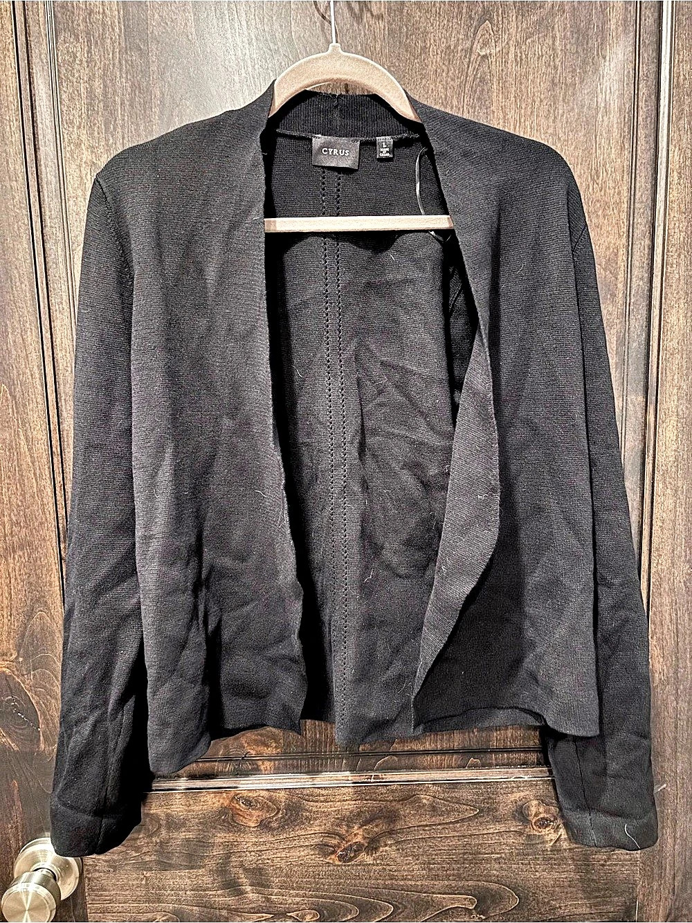 Cyrus The Modern Open Cardigan Black Large